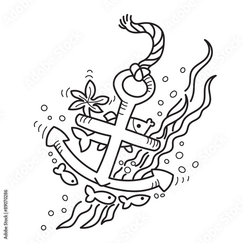 drawing of sunken anchor