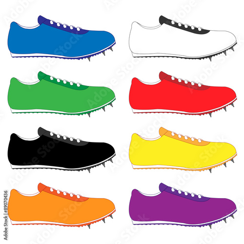 Running Shoes with Spikes in Different Colours Blue White Green Red Black Yellow Orange Purple