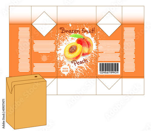 Design of small juice or milk shake box. 