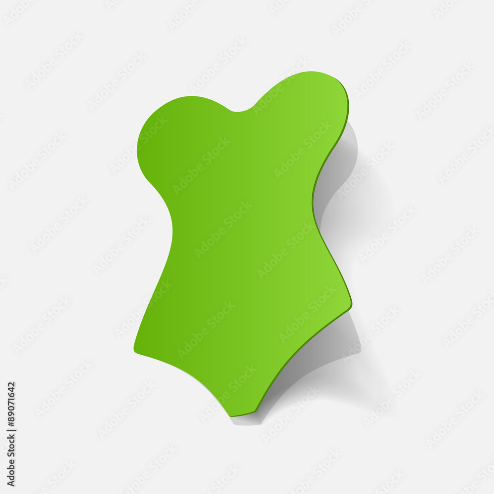 Realistic paper sticker: swimsuit Realistic paper sticker: swimsuit