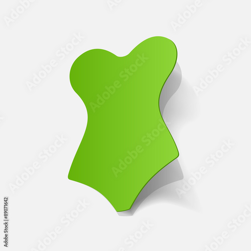 Realistic paper sticker: swimsuit