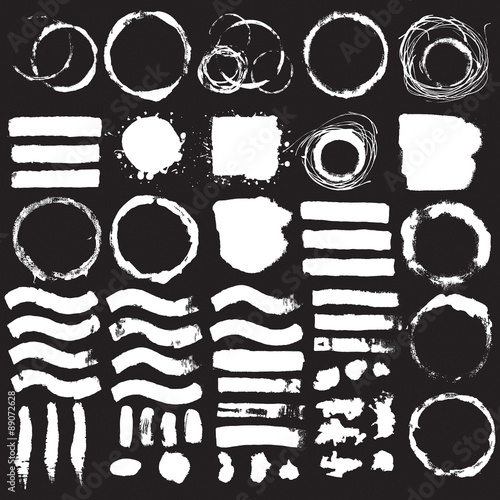 Big Set of brushes ink design elements. Hand-drawn with watercolor