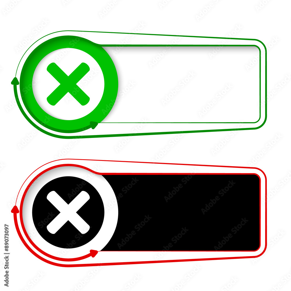 Obraz premium Vector frames for your text with arrows and multiplication symbo