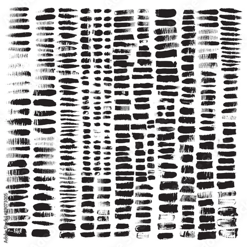 Vector large set of over 360 different grunge brush strokes.