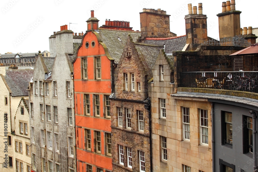 Old, historical architecture in Edinburgh, Scotland, UK
