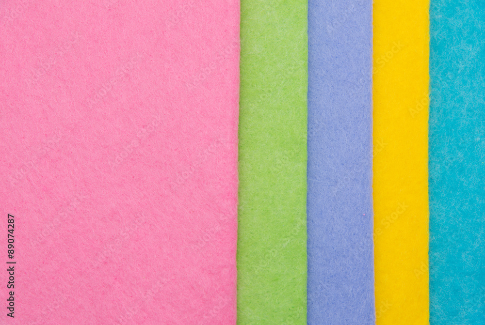 Selection of colorful felt sheets