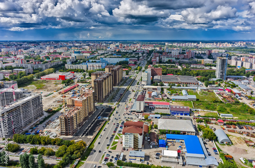 Construction of residential district in Tyumen