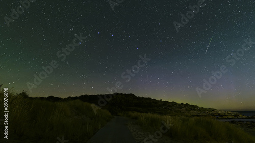 Perseid shooting star near the big dipper, This is an actual shooting star and not a satellite trace. image taken on the Danish island of Bornholm