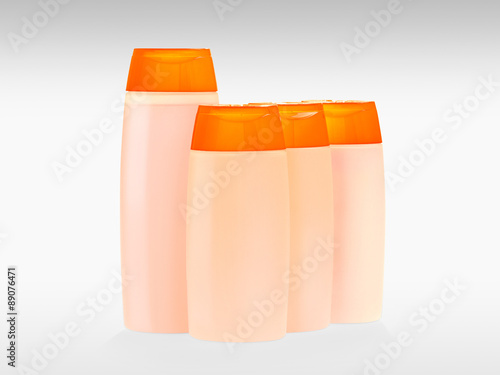 Shampoo bottles isolated on...