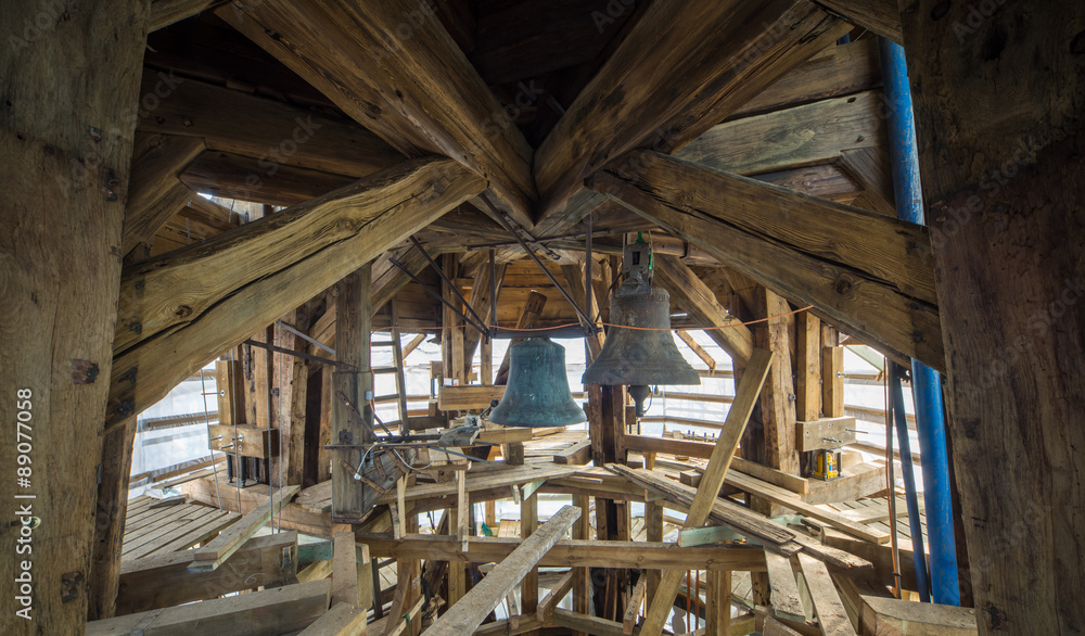 Wooden constructions in the medieval cathedral. Wooden constructions in the medieval cathedral.