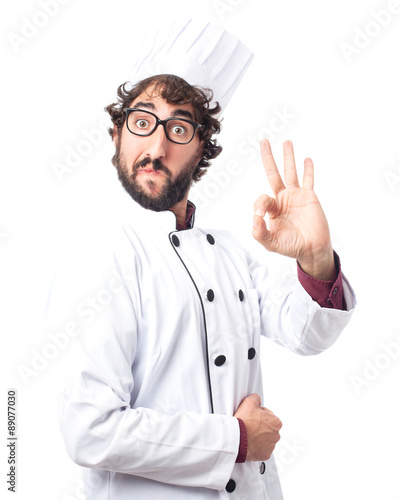 happy cook man allright sign