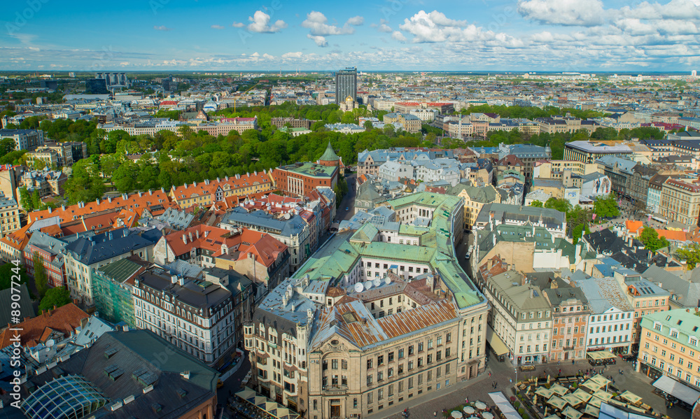 Obraz premium View to old Riga from the air.