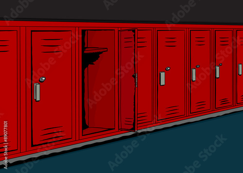Dark Background with Open Locker
