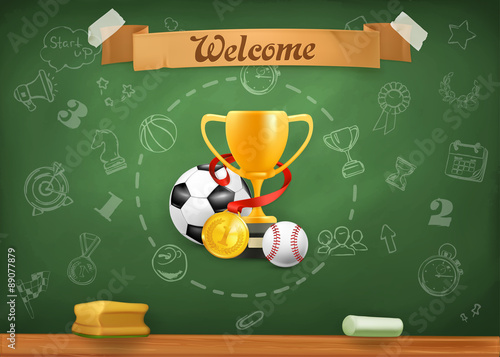 School sports, infographics vector background