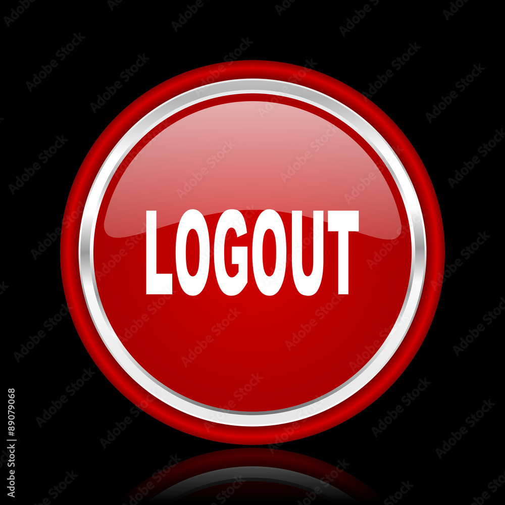 logout red glossy web icon logout red glossy web icon
