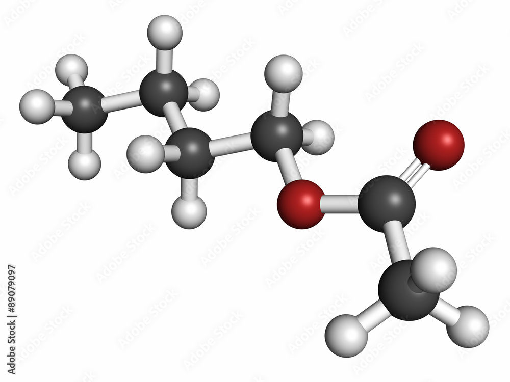Butyl acetate molecule. Butyl acetate molecule.