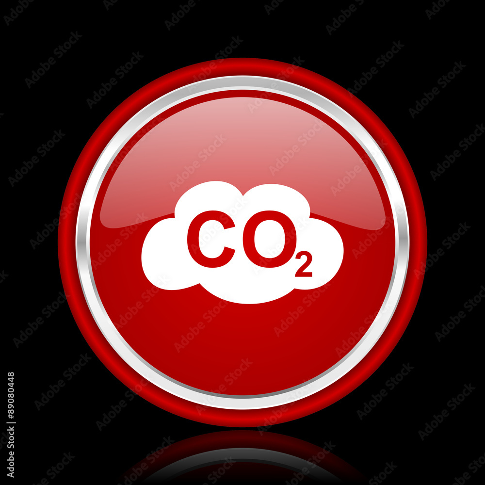 carbon dioxide red glossy web icon carbon dioxide red glossy web icon