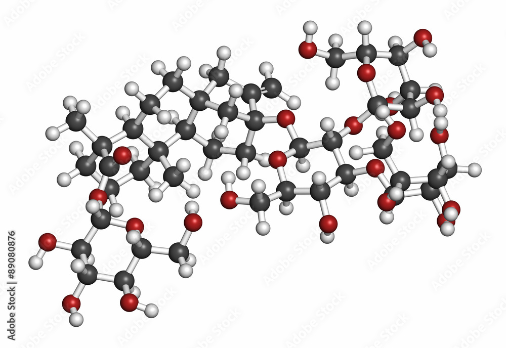 Rebaudioside A molecule. Rebaudioside A molecule.