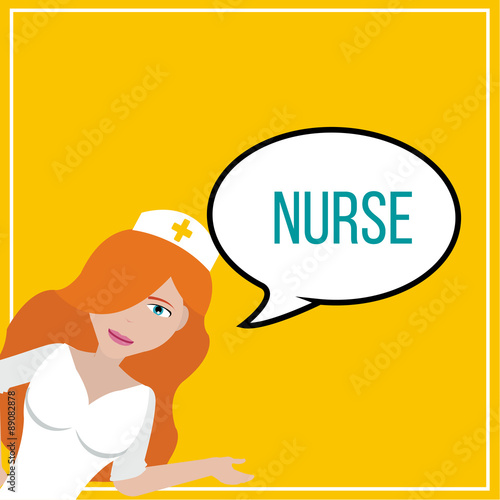 Nurse illustration over color background