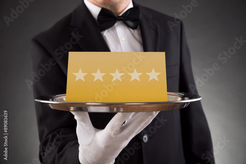 Cuadro en lienzo Waiter Serving Star Rating