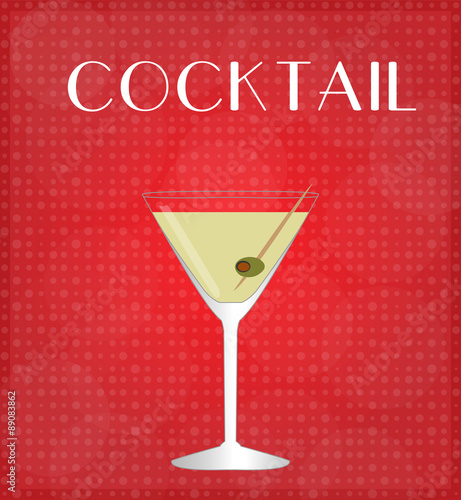 Drinks List Martini with Red Background EPS10