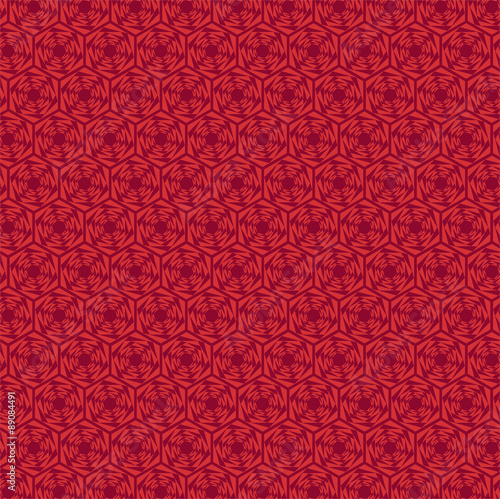 Hexagon Artistic Red Rose Pattern Vector Background