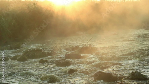 Dawn over Rushing river