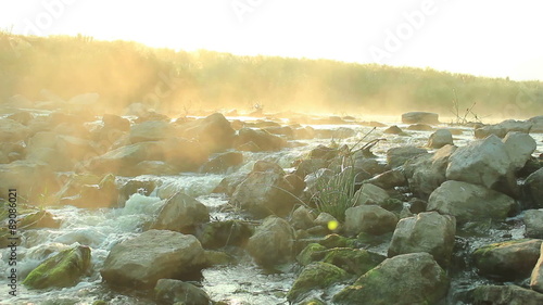 Dawn over Rushing river