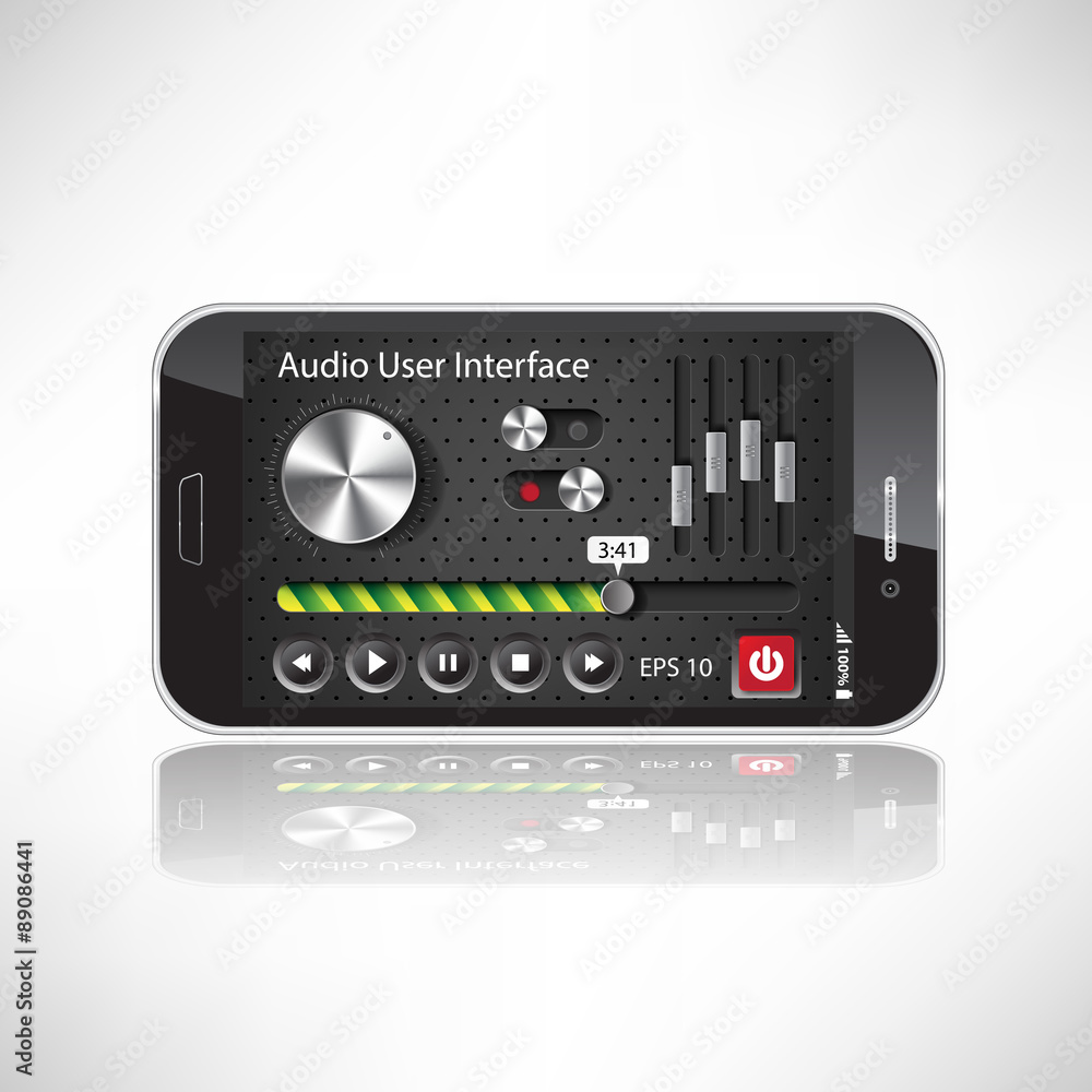 Fototapeta premium UI Mobile Application Metal, black Smartphone