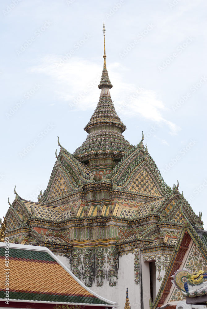 Fototapeta premium Detailed Architecture from Wat Pho, Temple of Reclining Buddha, Bangkok, Thailand
