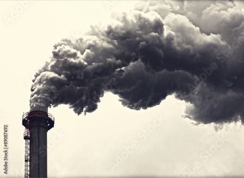 
Dense smoke from a chimney