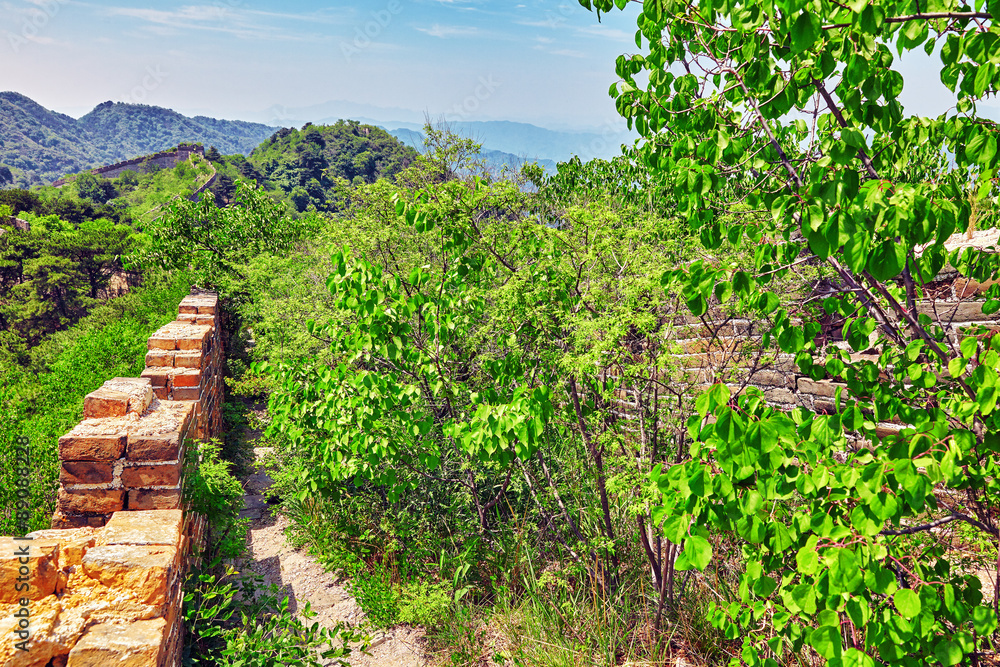 Not restoration view of Great Wall of China, section Not restoration view of Great Wall of China, section