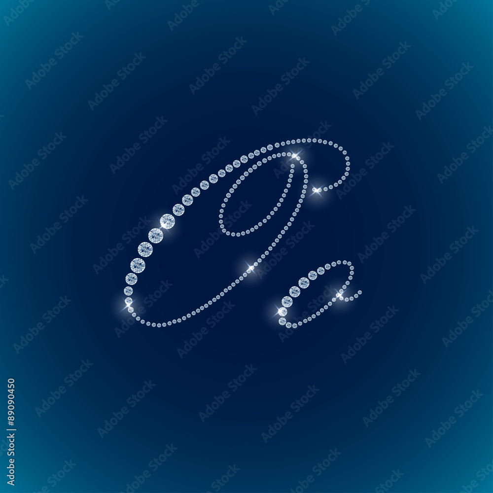 Shiny diamond alphabet letters blue background. vector Shiny diamond alphabet letters blue background. vector