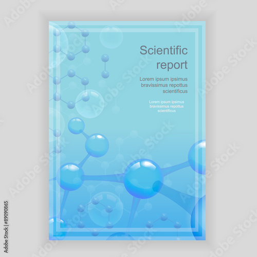 Scientific report. Banner  with text. Biology and medicine
