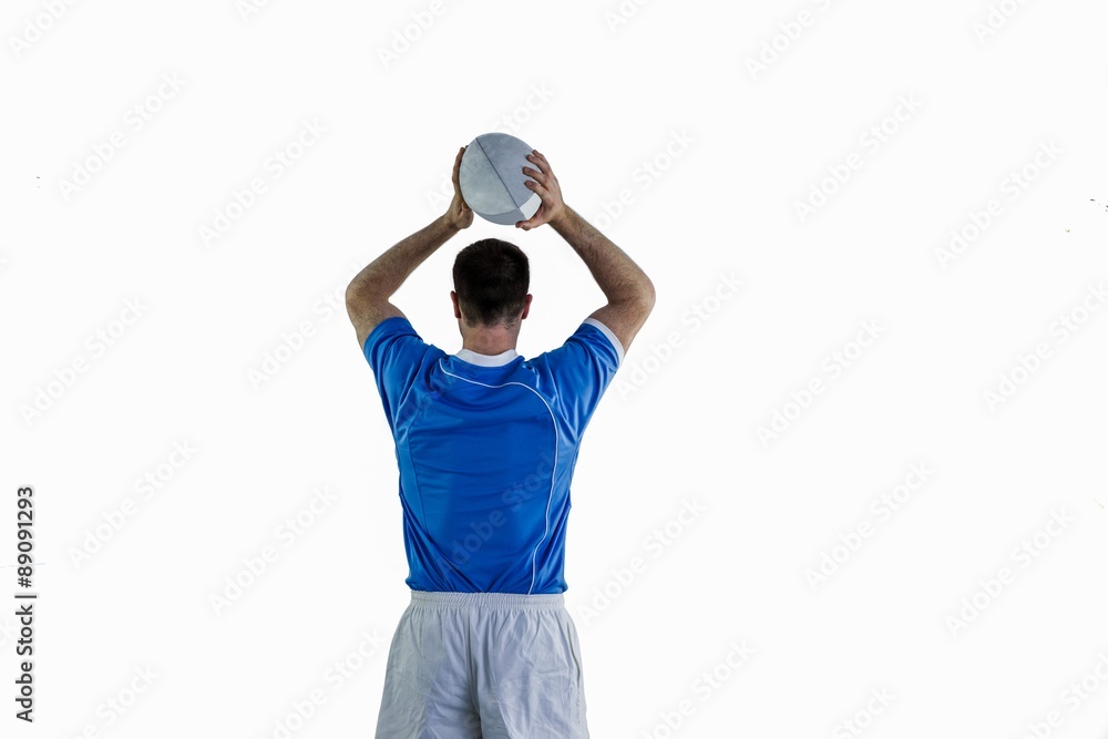 Rugby player about to throw a rugby ball Rugby player about to throw a rugby ball