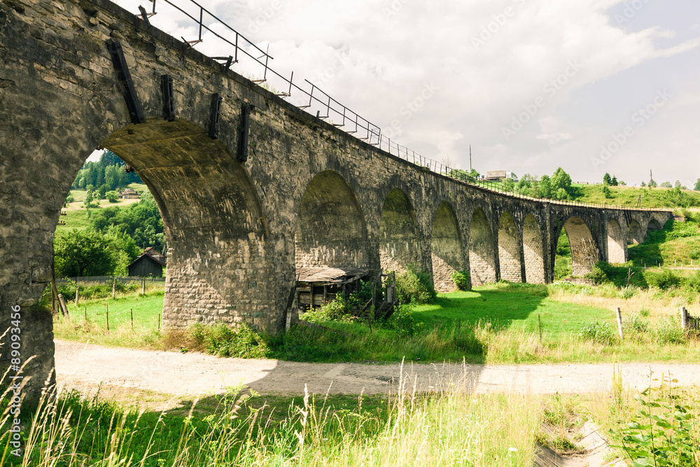 Old railway bridge viaduct