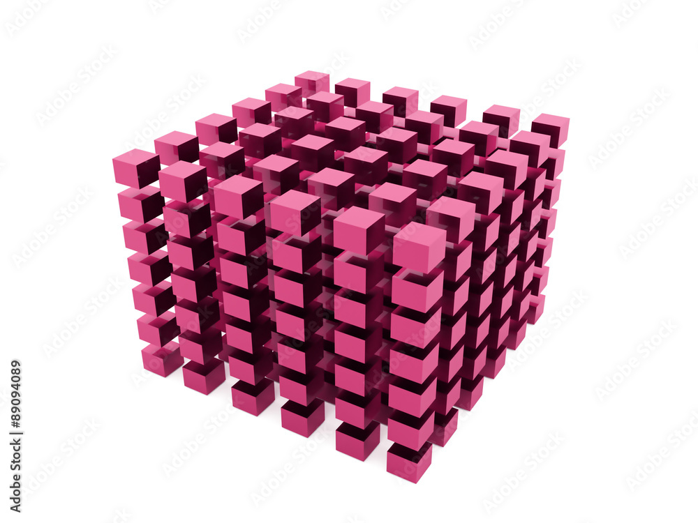 Fototapeta premium Abstract cubes background rendered on white background