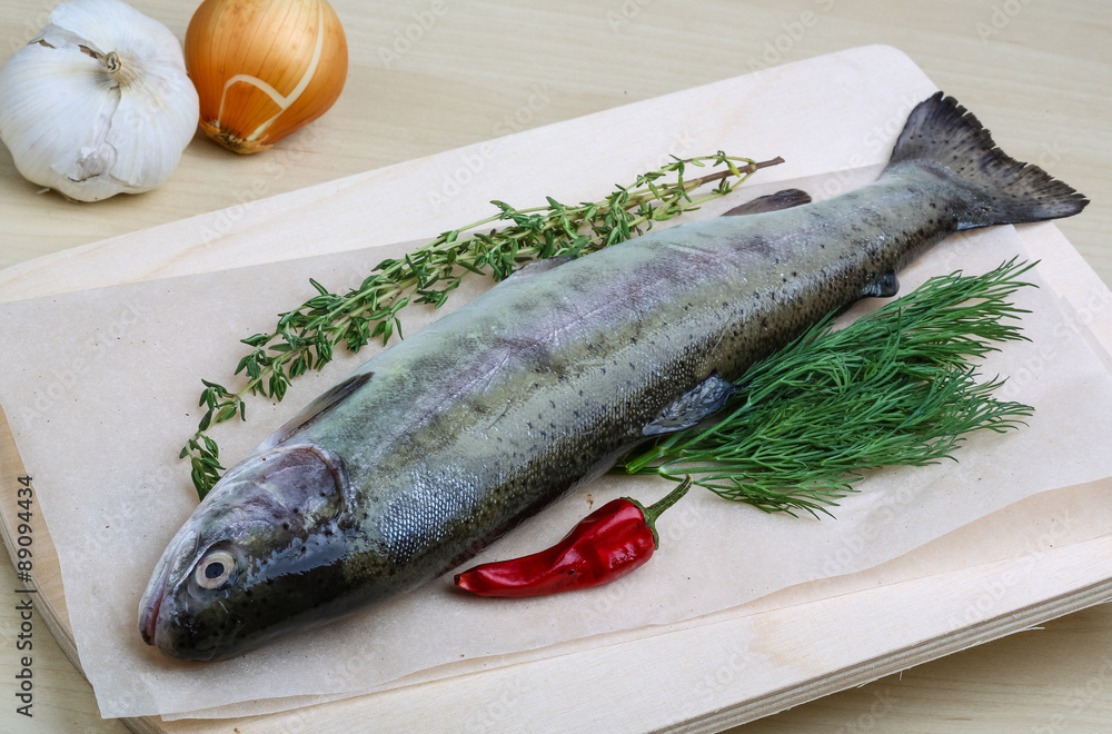 Raw trout