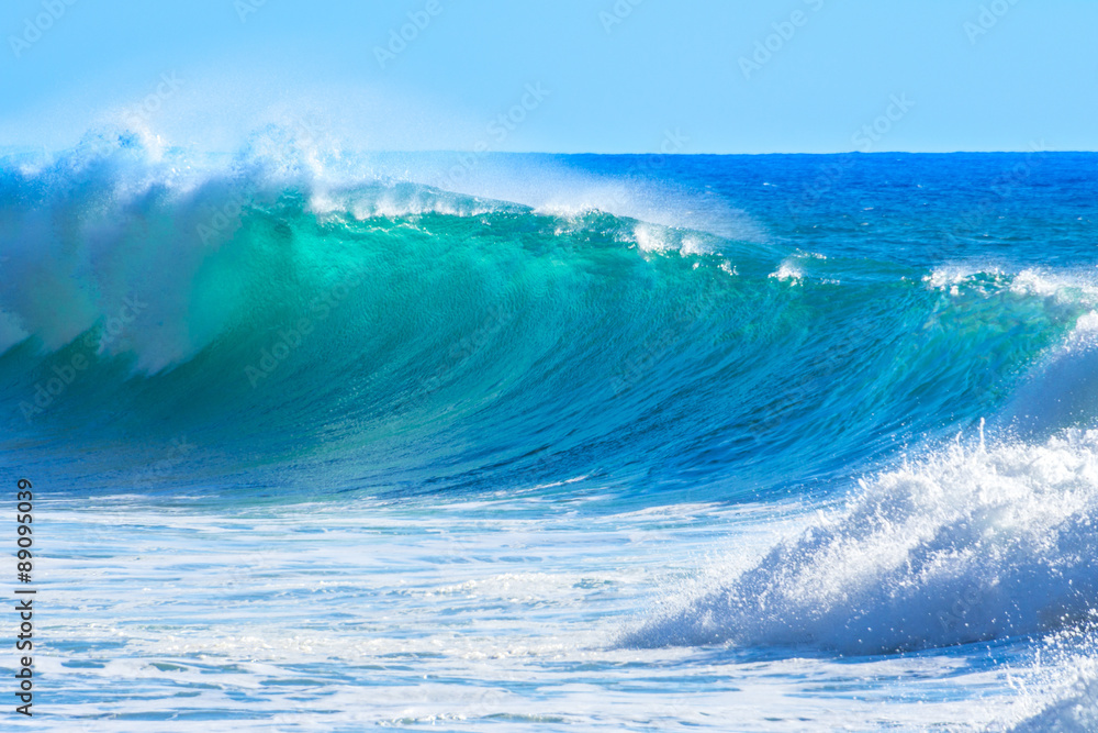 Waves breaking on the shore of Madeira (Portugal)