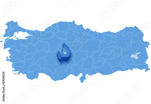 Map of Turkey, Aksaray