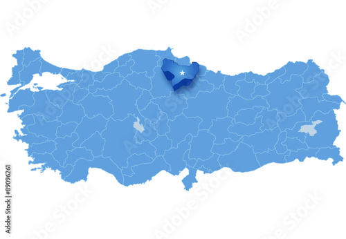 Map of Turkey, Amasya