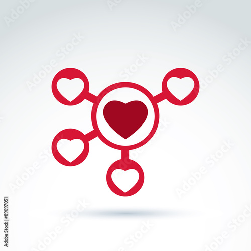 Hearts and connections icon...