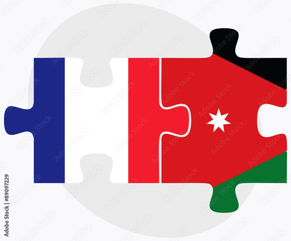 France and Jordan Flags France and Jordan Flags