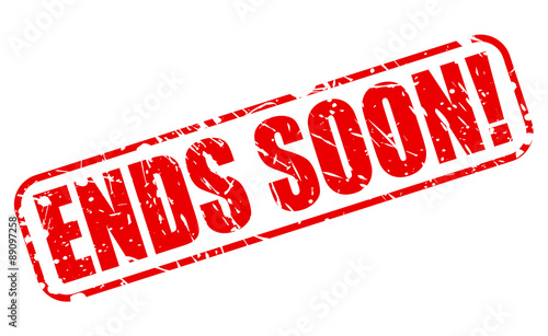 Ends soon red stamp text