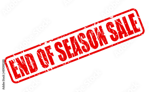 End of season sale red stamp text