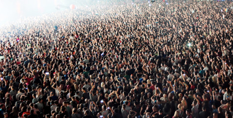 Crowd of blurred people