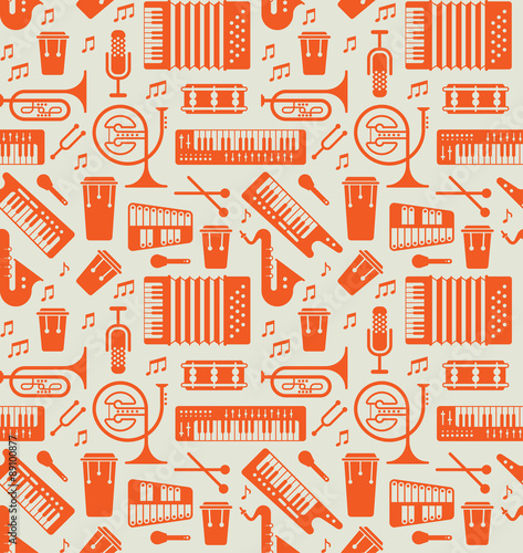 Background with music instruments.