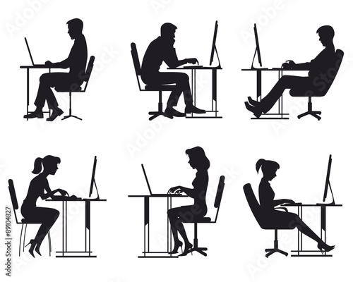 People working at computer