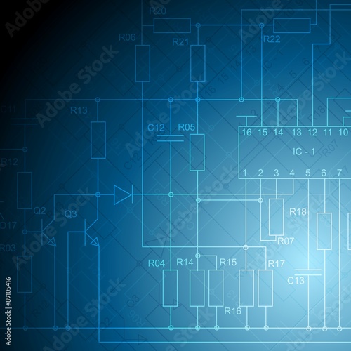 Electrical scheme tech vector background