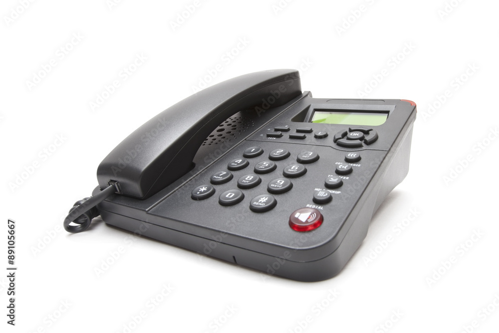 black phone isolated on white background black phone isolated on white background